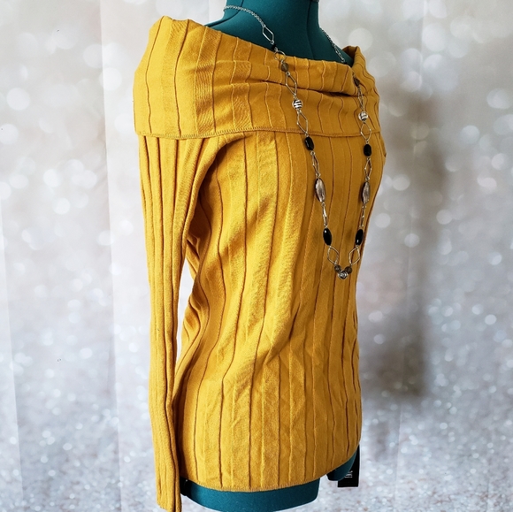 INC Off-Shoulder Ribbed Sweater - Picture 2 of 11